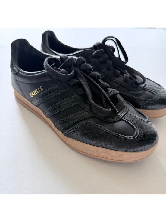 adidas Originals Other - Adidas Gazelle Black Leather Sneakers with Gum Sole, Size US 6.5